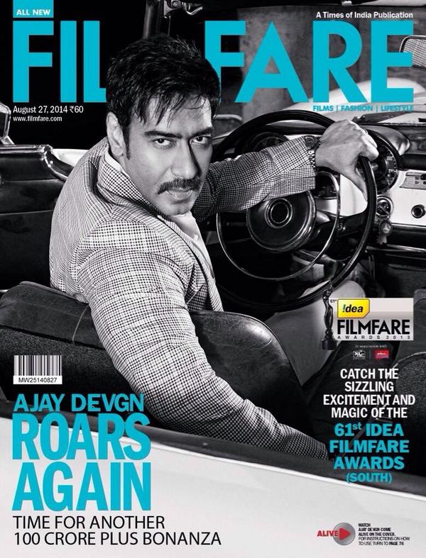 Ajay Devgn looking his cool best for Filmfare Magazine cover page ...